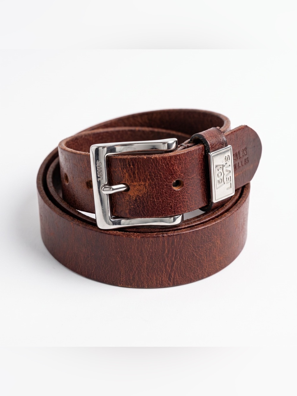 VINTAGE LEVIS BROWN GENUINE LEATHER BELT XL